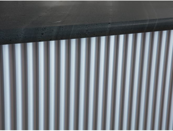 ‘Simplicity’ Corrugated Panel System – Natural Anodised Finish (v1)