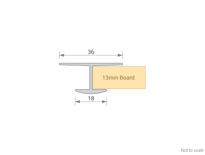 Wallboard Profile Cross Section - Butt Joint for 13mm board - GA PLT1301