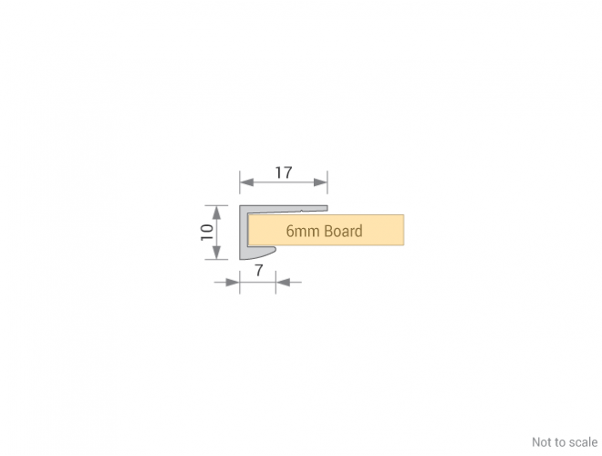 Wallboard Profile Cross Section - End Stop for 6mm board - GA PLT603