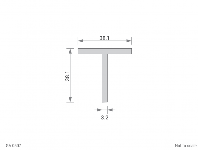 Aluminium Tee Cross Section - GA 0507