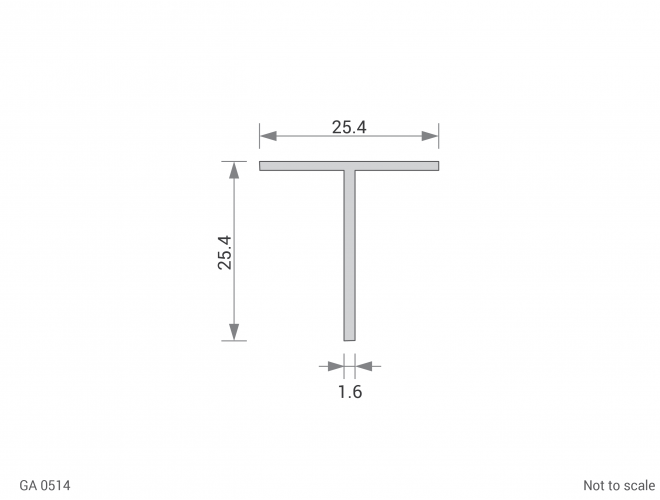 Aluminium Tee Cross Section - GA 0514