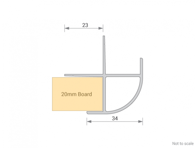 Wallboard Profile Cross Section - External Corner for 20mm board - for GA PLT2002