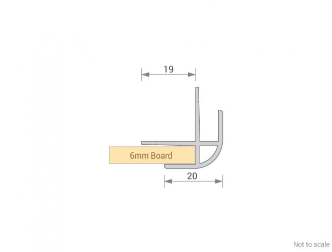 Wallboard Profile Cross Section - External Corner for 6mm board - GA PLT602