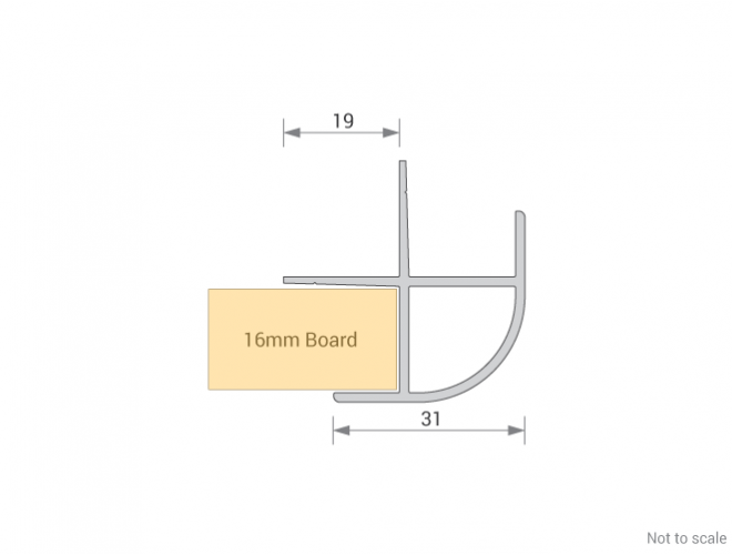 Wallboard Profile Cross Section - External Cormer for 16mm board - GA PLT1602