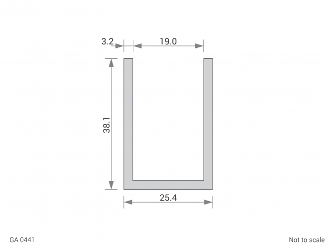 Aluminium Channel Cross Section - GA 0441