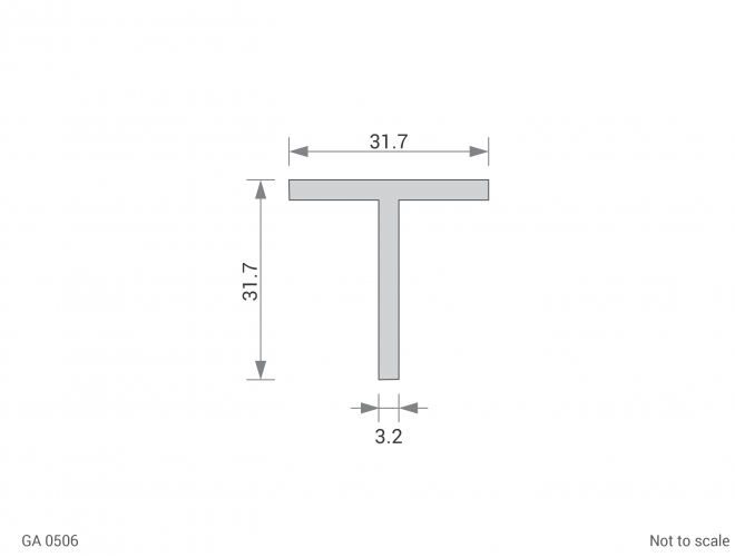 Aluminium Tee Cross Section - GA 0506