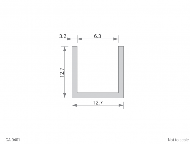 Aluminium Channel Cross Section - GA 0401