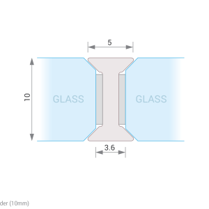GA 1042 / GLAZING CHANNEL DIVIDER FOR 12mm GLASS