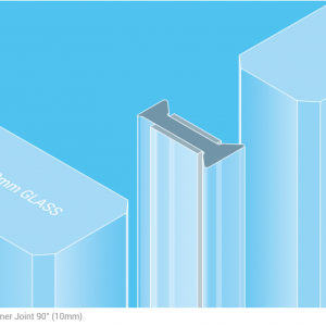 GA 1043 / GLAZING CHANNEL CORNER JOINT 90° FOR 10mm GLASS