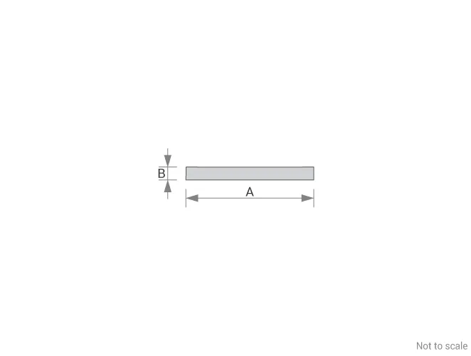 Aluminium flat bar dimensions guide showing width and thickness measurements