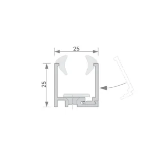 GA 1035 Glazing Channel Mid-Section Diagram