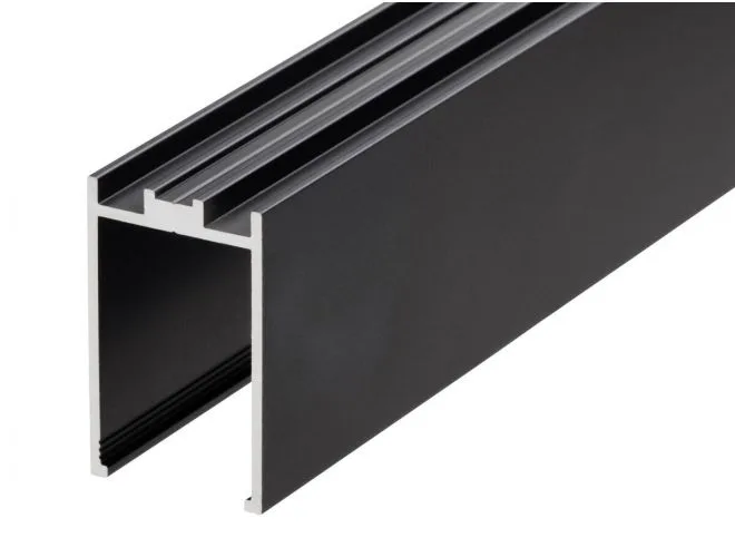 GA 1030 – 40mm Aluminium Glazing Channel for 10/12mm Glass – Black Anodised