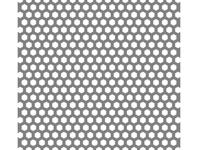 Aluminium Hexagonal Perforated Sheet 9mm×10.4mm, 41% Open Area