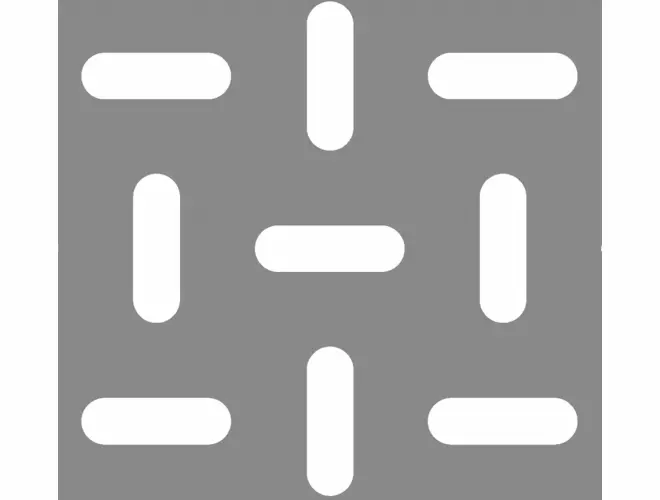 Decorative Perforated Aluminium Sheet – Slotted Grid – 80.0 x 25.0mm Holes, 20% Open Area