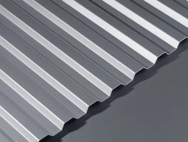 GA AA12 anodised corrugated aluminium sheet with 10mm high flat top profile