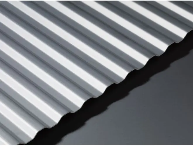 GA AA21 anodised corrugated aluminium sheet with 6mm high flat top profile