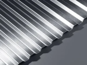 GA MF12 corrugated aluminium sheet in mill finish with 10mm flat top profile