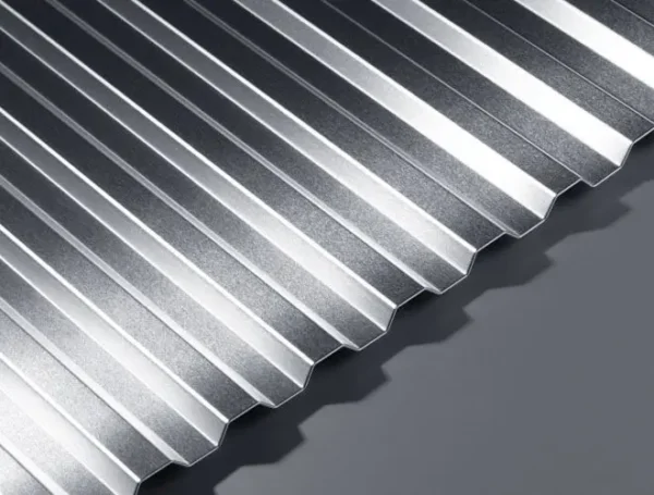 GA MF12 corrugated aluminium sheet in mill finish with 10mm flat top profile