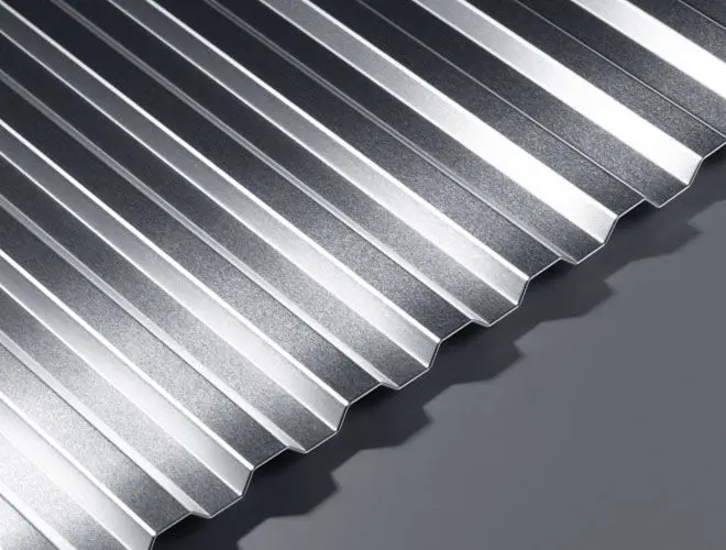GA MF12 corrugated aluminium sheet in mill finish with 10mm flat top profile