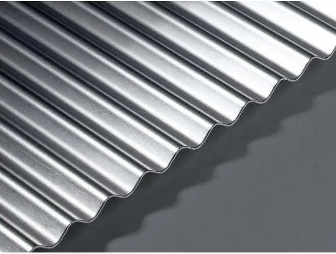 GA MF22 mill finish corrugated aluminium sheet with 8mm high wavy top profile
