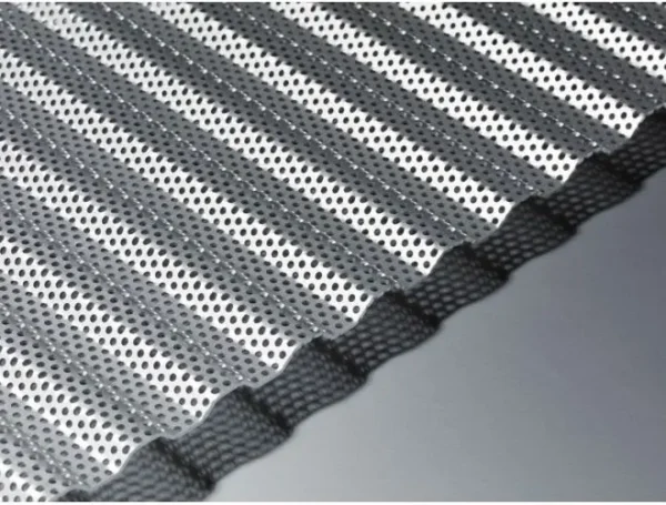 GA PAA21 anodised perforated corrugated aluminium sheet with 6mm high flat top profile