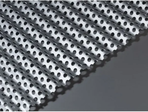 GA PAA226 anodised perforated corrugated aluminium sheet with 8mm high wavy top profile