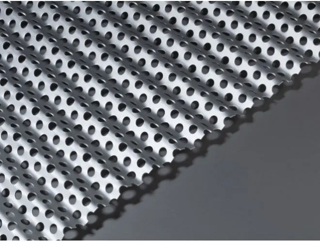 GA PAA226 anodised perforated corrugated aluminium sheet with 8mm high wavy top profile