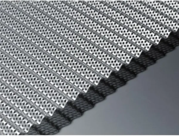 GA PAA35 anodised perforated corrugated aluminium sheet with 6mm high wavy top profile