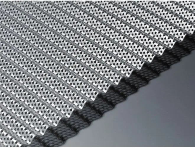 GA PAA35 anodised perforated corrugated aluminium sheet with 6mm high wavy top profile