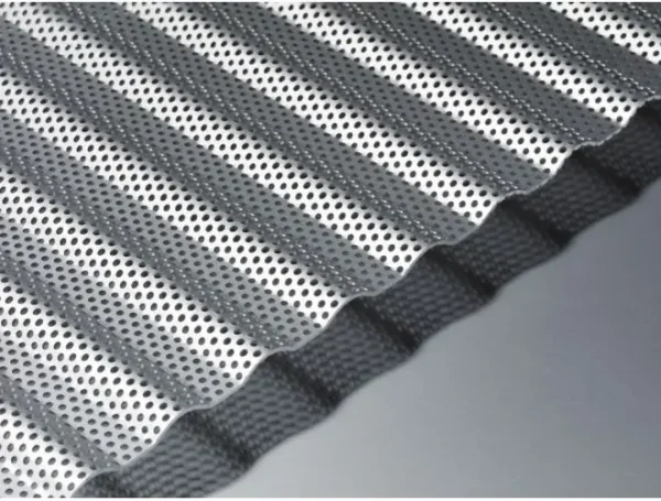 GA PAACP20 anodised perforated corrugated aluminium sheet with 5mm high curvy top profile