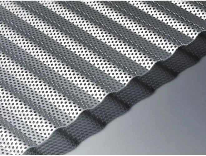 GA PAACP20 anodised perforated corrugated aluminium sheet with 5mm high curvy top profile