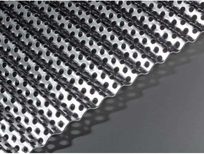 GA PMF226 mill finish perforated corrugated aluminium sheet with 8mm high wavy top profile