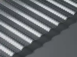 GA PMFCP20 mill finish perforated corrugated aluminium sheet with 5mm high curvy top profile