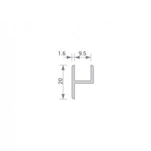GA 1020 - Aluminium Y Shape Trim - 9.5mm Gap