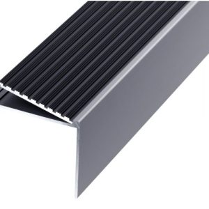 GA 1409 PREMIUM STAIR NOSING, 90° RISER, SQUARE BACK EDGE, 55mm FACE