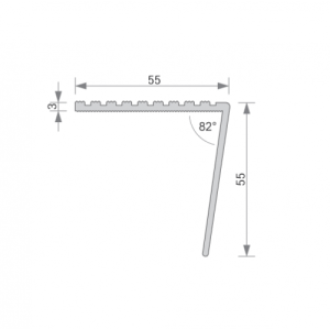 GA 1900 E RANGE STAIR NOSING 82° SQUARE BACK EDGE