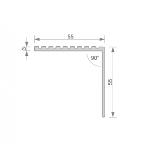 GA 1901 E-Range Stair Nosing 90° Square Back Edge
