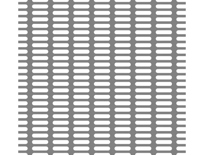 Slotted Perforated Aluminium Sheet – Parallel Pitch – 25.0 x 6.0mm Holes, 44% Open Area