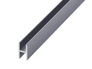 GA 1000S aluminium H-section trim with 7mm gap in natural anodised finish