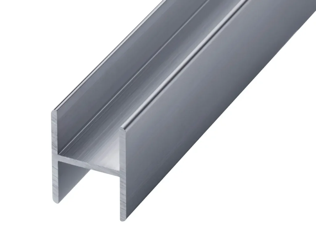 GA 1002 aluminium H-section trim with 20mm gap in mill finish
