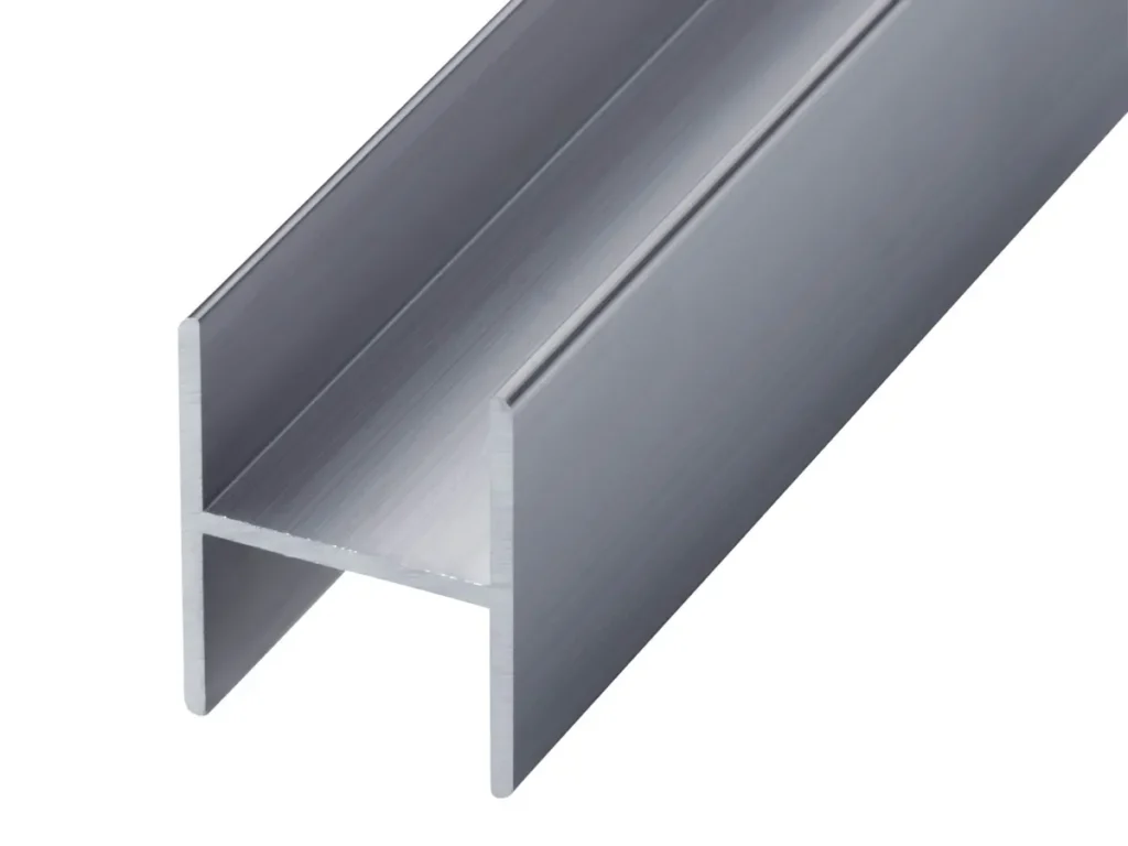 GA 1003 aluminium H-section trim with 26mm gap in mill finish