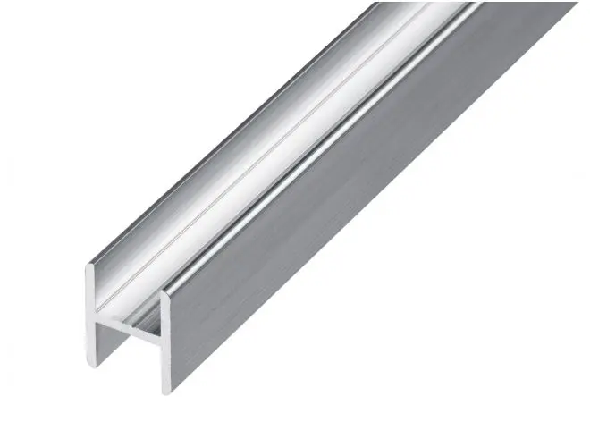 GA 1004 aluminium H-section trim with 13mm gap in mill finish