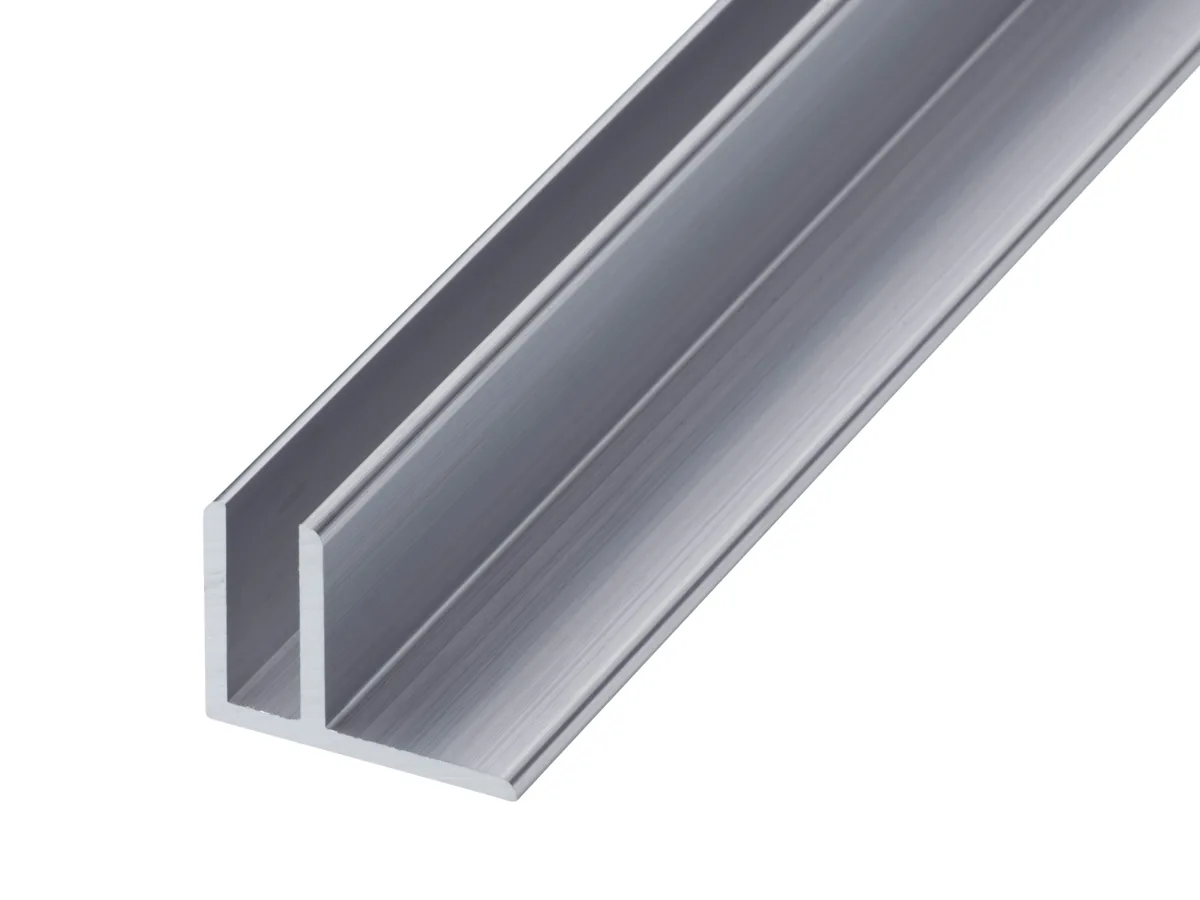 GA 1006 mill finish aluminium channel profile showing the natural aluminium surface and narrow channel section