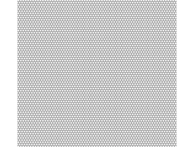 Perforated aluminium sheet with round holes, 3mm hole size, 50% open area and staggered pitch