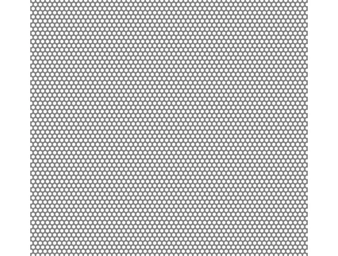 Perforated aluminium sheet with round holes, 3mm hole size, 40% open area and staggered pitch