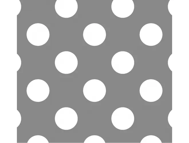 Perforated aluminium sheet with round holes, 40mm hole size, 26% open area and staggered pitch