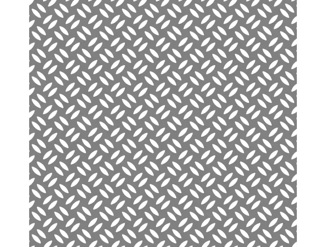 Decorative perforated aluminium sheet with grain pattern 12.0 x 5mm holes and 29% open area