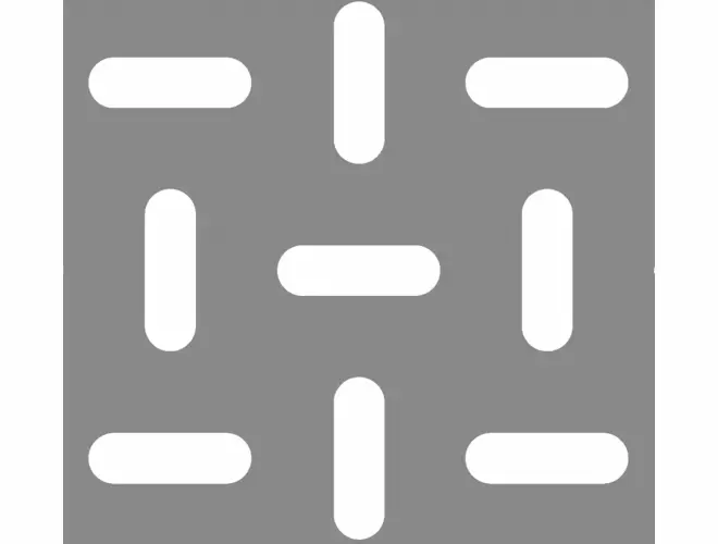 Decorative perforated aluminium sheet with slotted grid pattern, 80.0 x 25mm holes and 20% open area