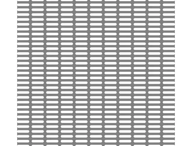 Slotted perforated aluminium sheet with 20.0 x 4mm holes, 40% open area and parallel pitch