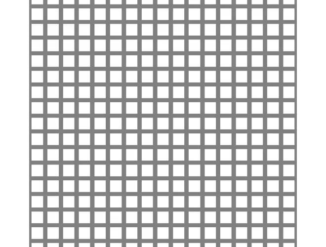 Perforated aluminium sheet with square holes, 10mm hole size and 44% open area